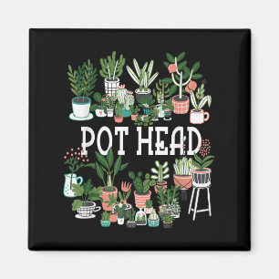 Imán Amante De Plantas Y Jardener_ Pot Cabeza Suculento