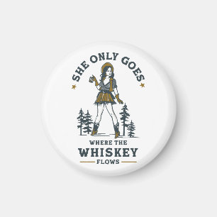 Imán Amante de Whisky Divertida Vaquera Occidental Vint