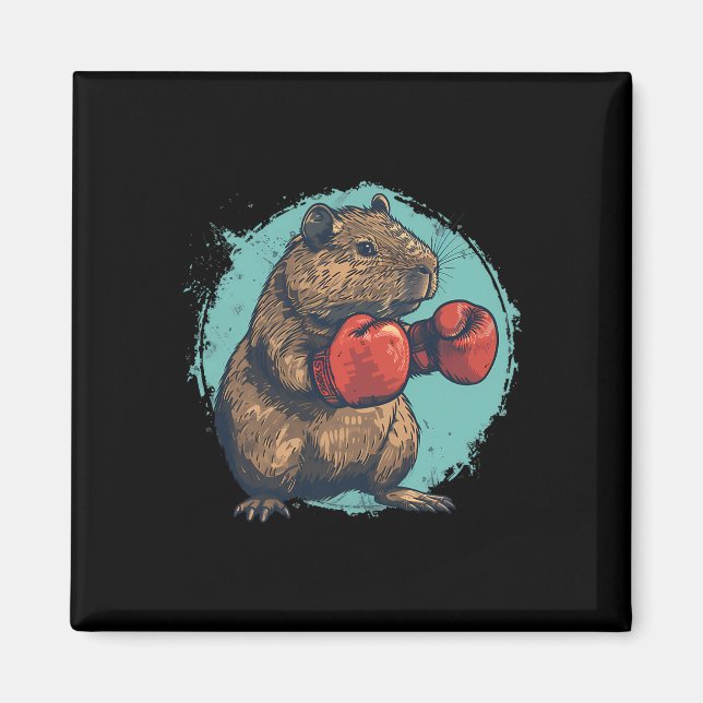 Imán Amante del capibara boxeador guantes de boxeo kick (Frente)