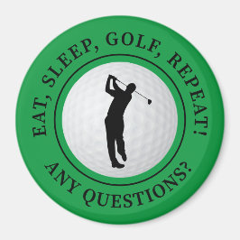 Imán Amante del golf verde comer dormir golf repetir 