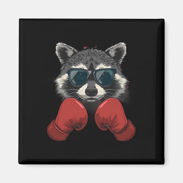 Imán Amante del mapache boxeador guantes de boxeo kickb (Frente)