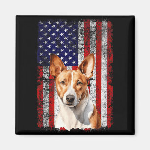 Imán Amante del perro Basenji bandera de EE. UU. 4 de j