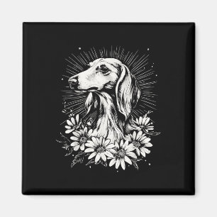 Imán Amante del perro Saluki tatuaje de estilo retro