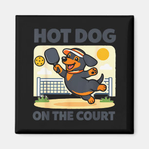 Imán Amante del pickleball wiener dachshund hot dog en 