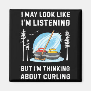 Imán Amante divertido del curling Puede que parezca que