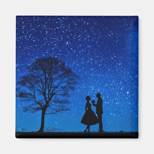 Imán Amantes bajo luna llena (Frente)