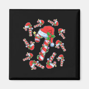 Imán Amantes de Candy Cane Santa Navidades divertidas n