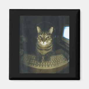 Imán Amantes de gatos gamers serios divertidos meme de