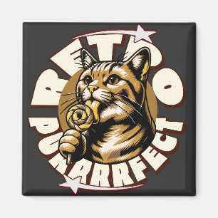Imán Amantes de gatos lindos piruleta retro