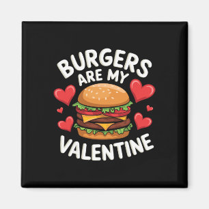 Imán Amantes de hamburguesas divertidas de San Valentín