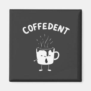 Imán Amantes de la Copa Cafetería Coffedent Funny Kawai