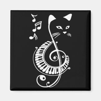 Imán Amantes de la Música y Animales Gatos Musicales Cl