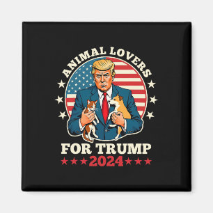 Imán Amantes de los Animales por Trump 2024 Campaña de 