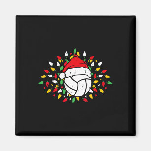Imán Amantes de los deportes de voleibol Santa Hat Xmas
