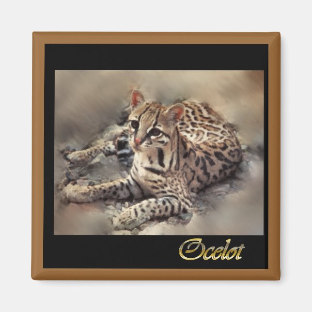 Imán amantes de los gatos salvajes de ocelot (Frente)