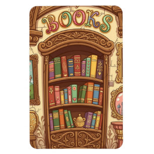 Imán Amantes de los libros Estante de libros de dibujos