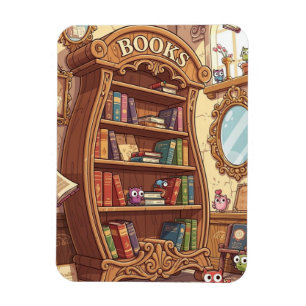 Imán Amantes de los libros Estante de libros de dibujos