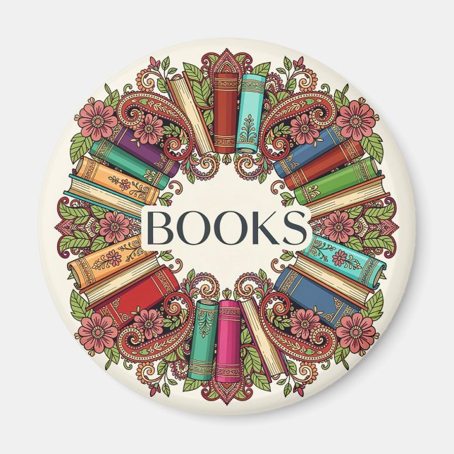 Imán Amantes de los Libros Lectores Escritores Bibliófi (Frente)