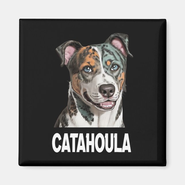 Imán Amantes De Mascotas Del Arte De Perro De Catahoula (Frente)