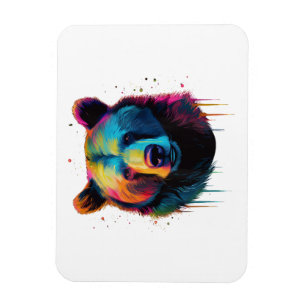 Imán Amantes de osos grizzly Pop Art Gran oso grizzly