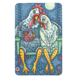 Imán AMANTES DE ROOSTER Y HEN, CHICKEN MAGNET Grande