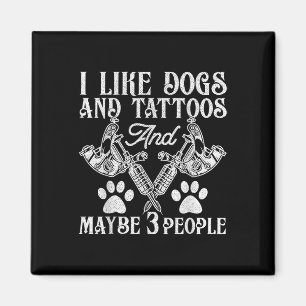 Imán Amantes de Tatuajes y Perros Divertido Adicto a la