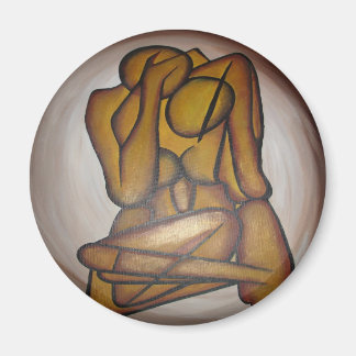 Imán Amantes Del Arte Contemporáneo En Ochre Y Brow