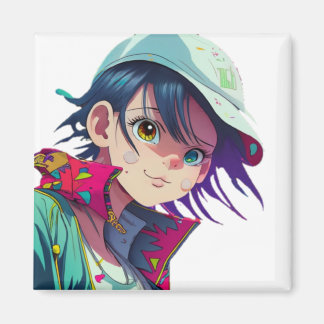 Imán amantes del arte pop manga personalizado
