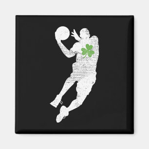 Imán Amantes del baloncesto Green Shamrock Leaf St Patr