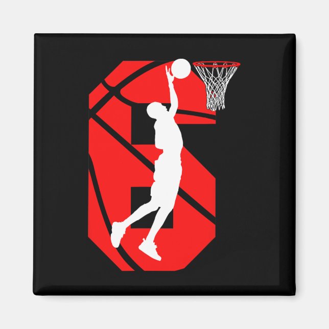 Imán Amantes del Básquetbol de niños de 6 años (Frente)