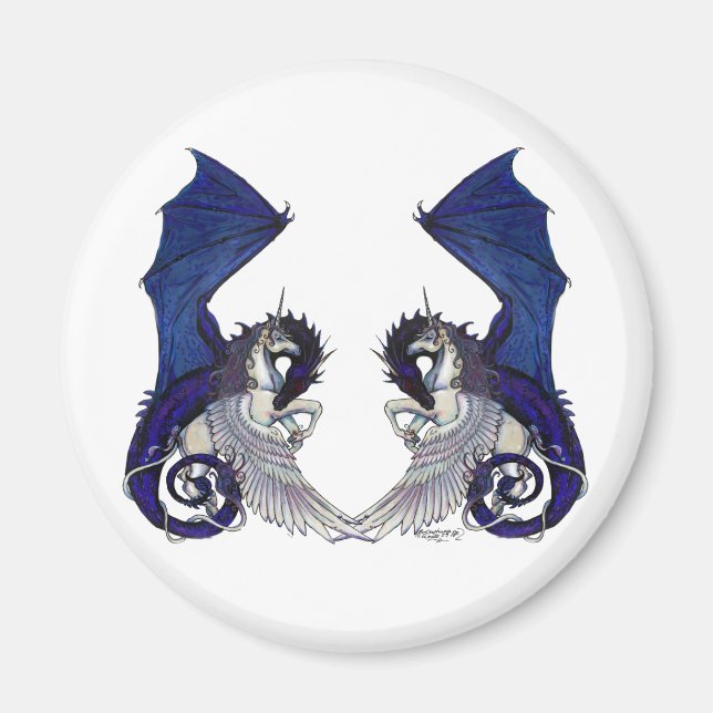 Imán Amantes del Boda del Dragón de la Fantasía de Pony (Frente)