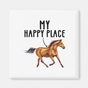 Imán Amantes del caballo montando ecuestre mi felicidad