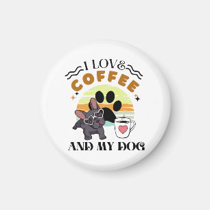 Imán Amantes del Café - Me encanta el café y mi perro