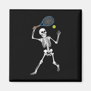 Imán Amantes del esqueleto jugando tenis Espeluznante H