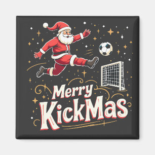 Imán Amantes del fútbol de Papá Noel y Feliz Kickmas