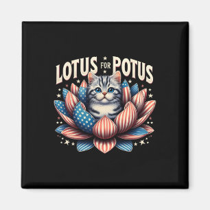 Imán Amantes del gato Kamala Harris de Lotus For Potus