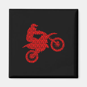 Imán Amantes del Motocross Corazones de San Valentín Am