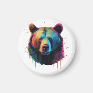 Imán Amantes del oso pardo arte pop Gran oso pardo