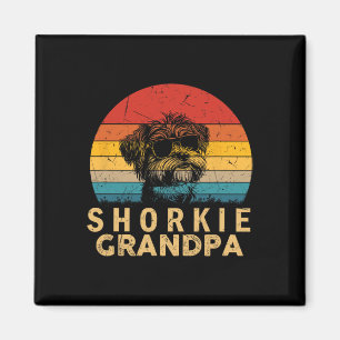 Imán Amantes del perro del abuelo vintage retro Shorkie