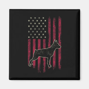 Imán Amantes del perro Pinscher Miniatura Bandera Ameri