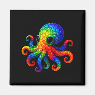 Imán Amantes del Pulpo Divertidos Arte con Lunares Estu