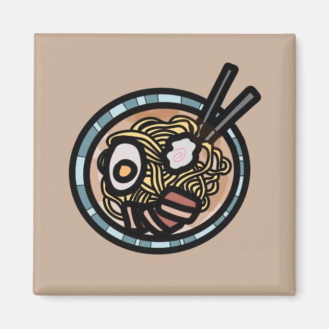 Imán Amantes del Ramen adorables japoneses (Frente)