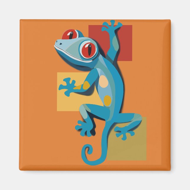 Imán Amantes del Reptile Gecko Azul (Frente)