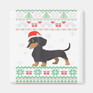 Imán Amantes divertidos de los perros Dachshund Santa H