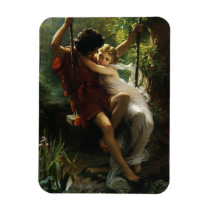 Imán Amantes en un columpio. Primavera de Pierre August
