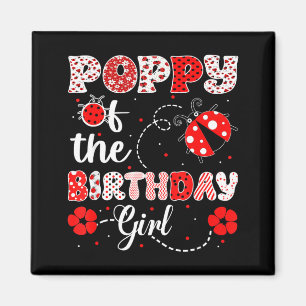 Imán Amapola de la cumpleañera - mariquita familiar