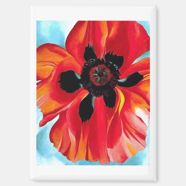 Imán “Amapola Roja No VI” , Georgia O'Keeffe,  (Anverso)