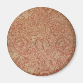 Imán Amapola Rosa (de William Morris) (Patrón Antiguo)