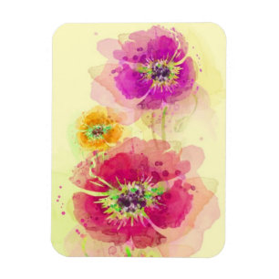 Imán Amapolas pintadas 2 de la acuarela