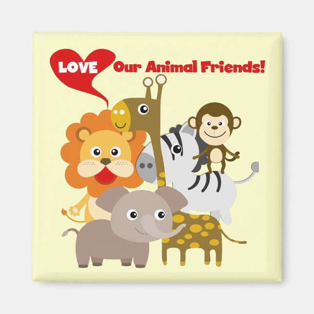 Imán Amar a nuestros amigos animales (Frente)